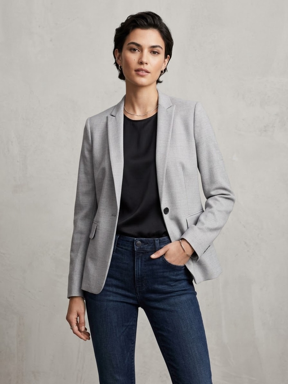 Rag & Bone Light Grey Wool Single Button Blazer Size 0 Made in USA